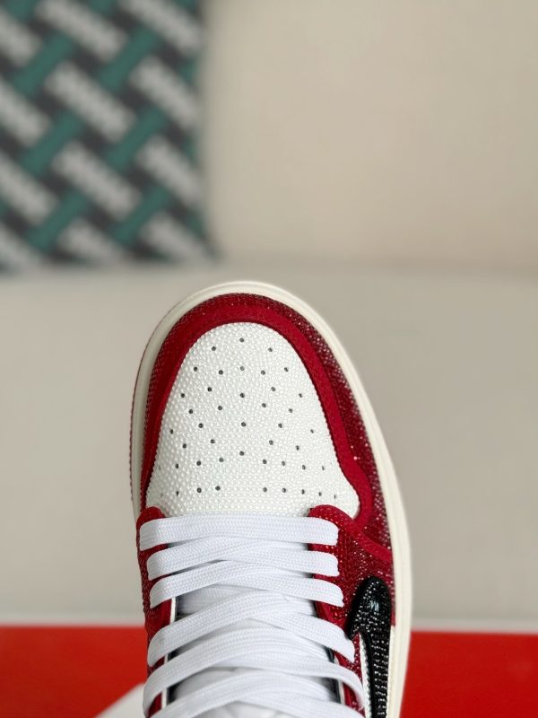 ¡¸#5718¡¹Jordan 1 Off-white Hand-Set Rhinestones High Sneakers - Image 6