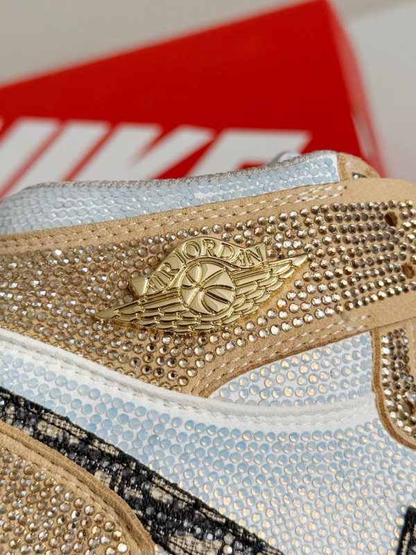 ¡¸#5724¡¹Jordan 1 Hand-Set Rhinestones High Sneakers - Image 9