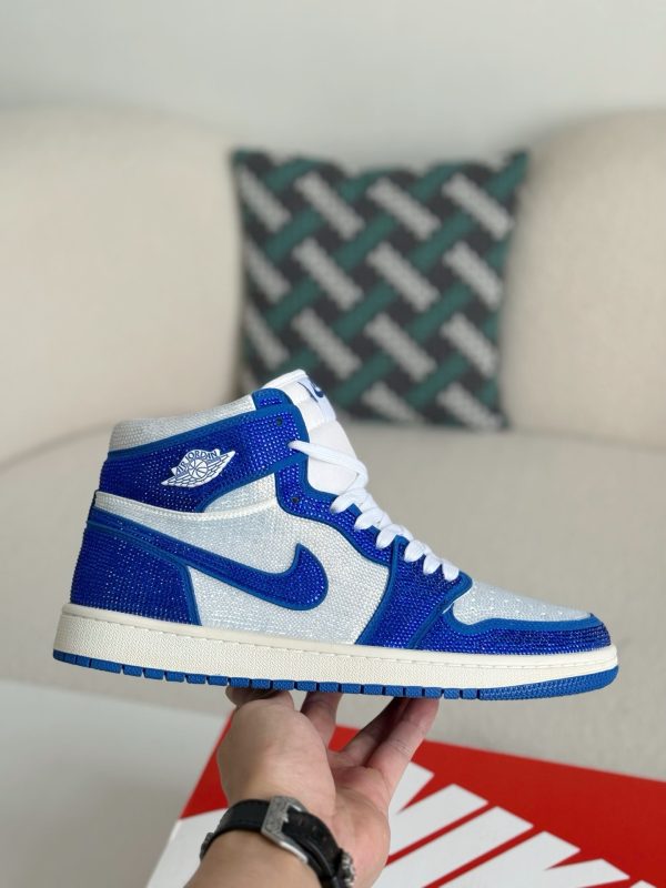 ¡¸#5725¡¹Jordan 1 Hand-Set Rhinestones High Sneakers - Image 7