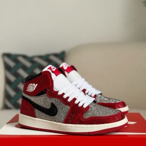¡¸#5728¡¹Jordan 1 Hand-Set Rhinestones High Sneakers