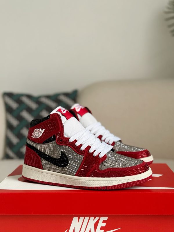 ¡¸#5728¡¹Jordan 1 Hand-Set Rhinestones High Sneakers