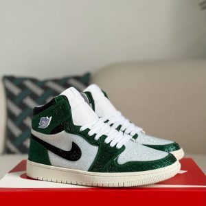 ¡¸#5731¡¹Jordan 1 Hand-Set Rhinestones High Sneakers