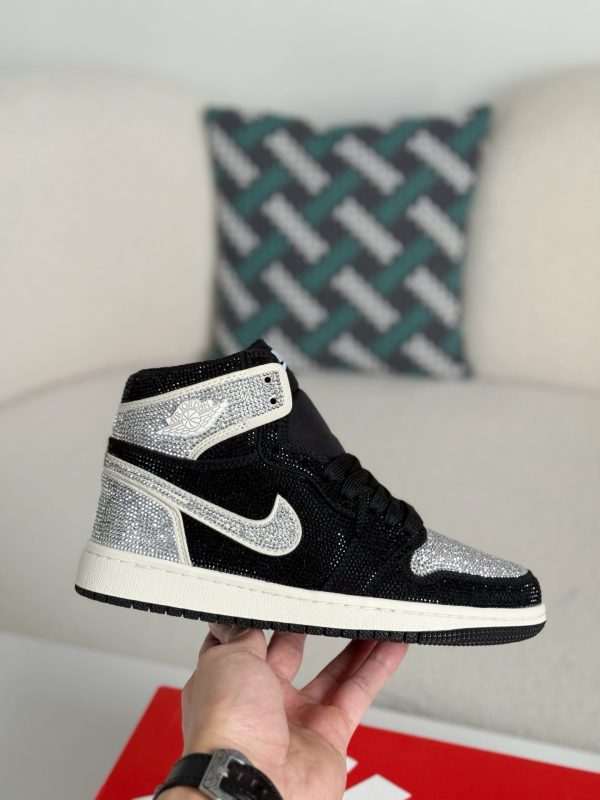 ¡¸#5733¡¹Jordan 1 Hand-Set Rhinestones High Sneakers - Image 7