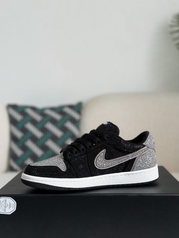 ¡¸#5699¡¹Jordan 1 Hand-Set Rhinestones Low Sneakers - Image 4