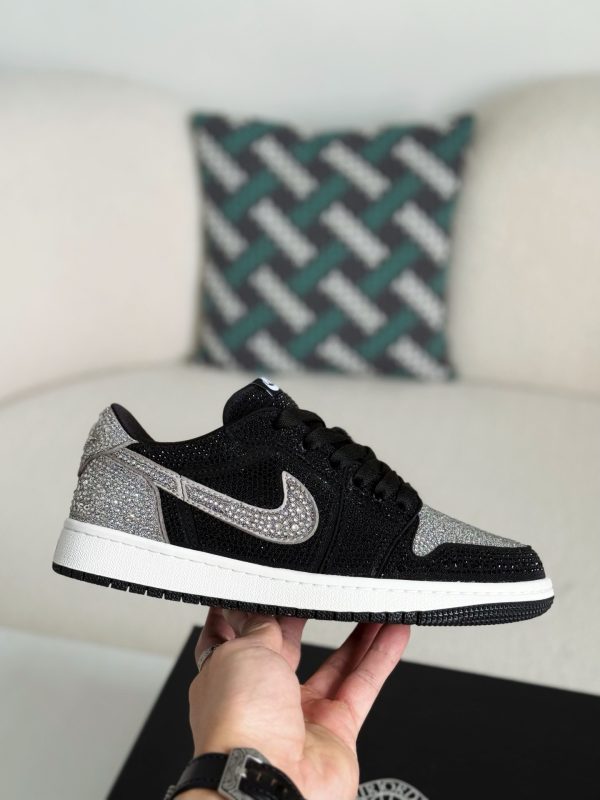 ¡¸#5699¡¹Jordan 1 Hand-Set Rhinestones Low Sneakers - Image 6